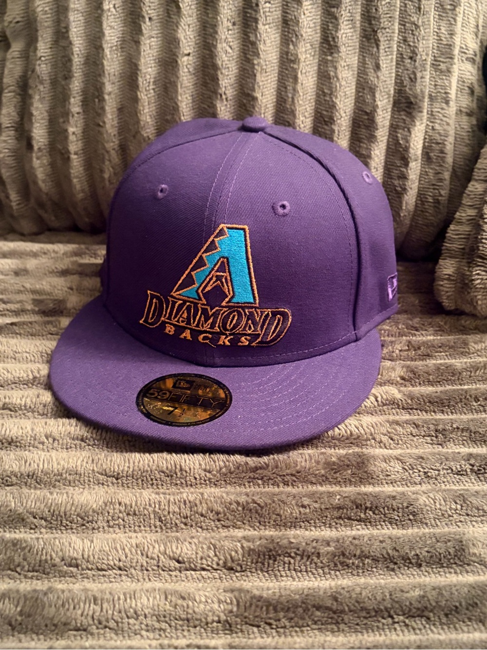 New Era Purple Arizona Diamondbacks Fitted Hat with Teal & Gold Logo Size 7 1/2